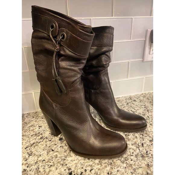 Marella Womens Brown Leather Boots Made in Italy Size 37/7 - Picture 2 of 10